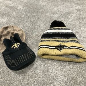 Youth New Orleans Saints hats - winter beanie and baseball cap